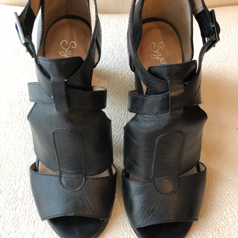 Black leather Heels